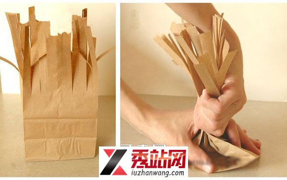 牛皮纸袋手工制作大树的做法 -  www.kejidiy.com