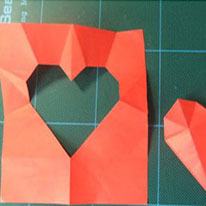 剪纸立体爱心的方法及折法图解